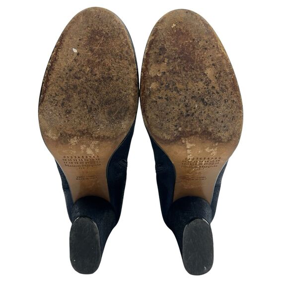 Maison Margiela Ankle Boots Size 38 Navy Blue Metallic Heels Leather Italy - Picture 12 of 16